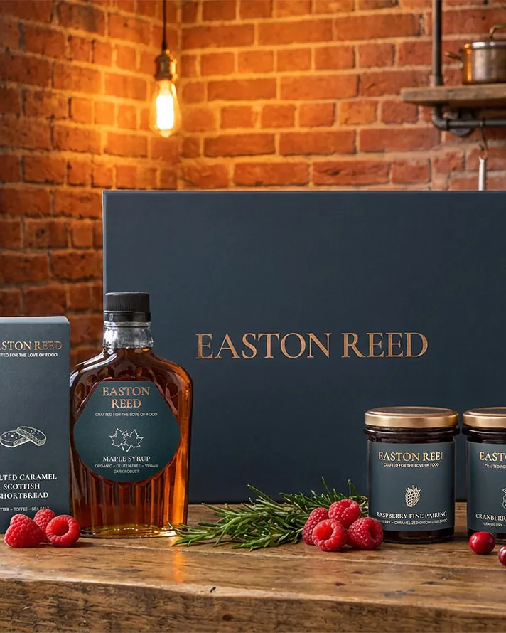 Easton Reed Connoisseur Collection gift box with maple syrup and Fine Pairings